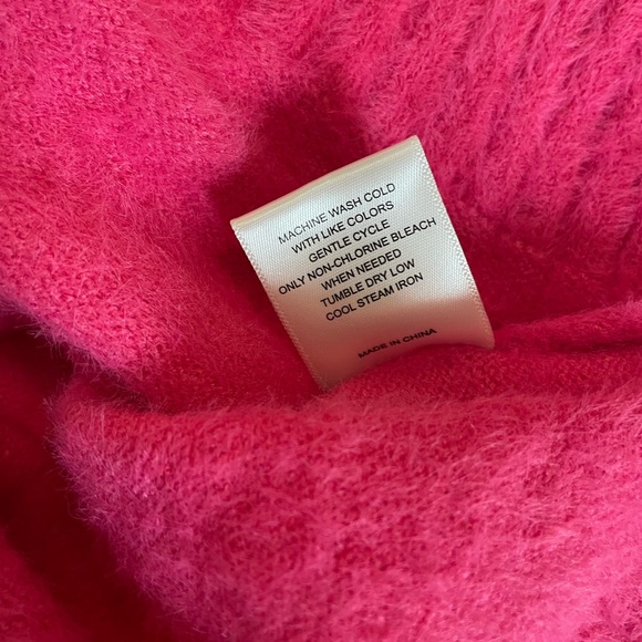 C&V Chelsea & Violet
Fuzzy Rhinestone Neckline Sweater Color Fuchsia-Size S NWT - Picture 8 of 10